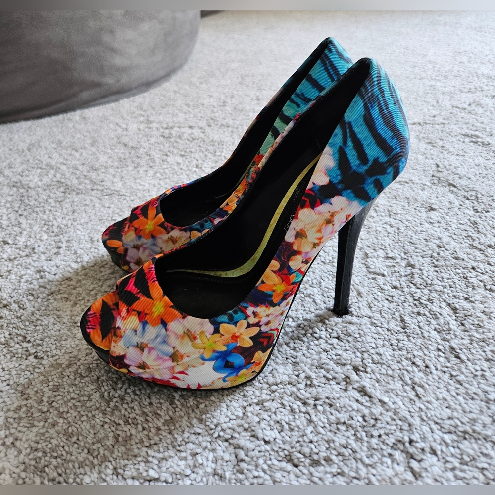 ALDO Floral fabric stiletto heels